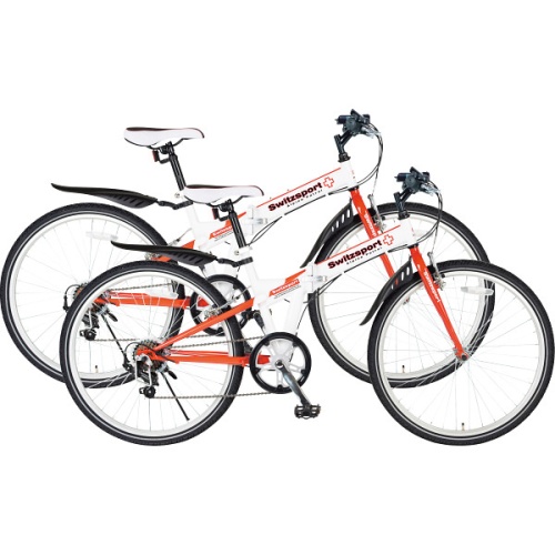 スウィツスポート　２６型クロスバイク折畳自転車（ライト付）　２台組