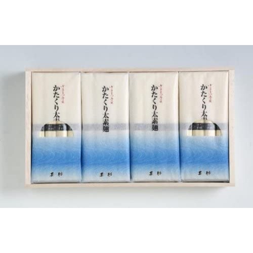 小豆島手延「かたくり太素麺」　　●現品　約２２０×３６５×４５ｍｍ　　素麺（５０ｇ×４束）×８袋 メイン画像