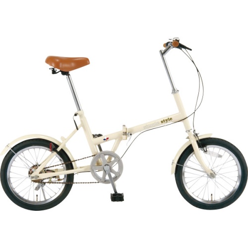 シンプルスタイル　フレンチバニラ　１６型折りたたみ自転車　 メイン画像