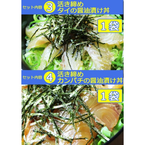 土佐の海鮮丼5種セット（うるめいわし漬け丼2袋、さば・タイ・カンパチ・ブリ各1袋） 画像4